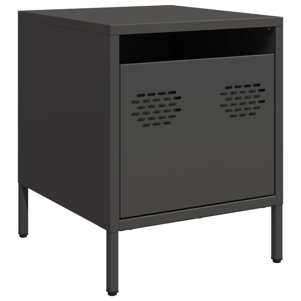 vidaXL Bedside Cabinets 2 pcs Black 35x39x43.5 cm Steel