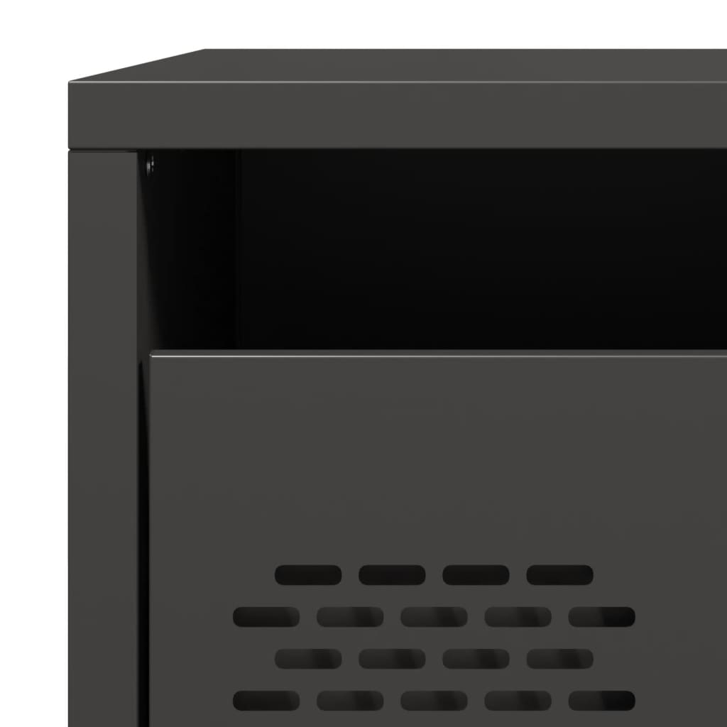 vidaXL Bedside Cabinets 2 pcs Black 35x39x43.5 cm Steel