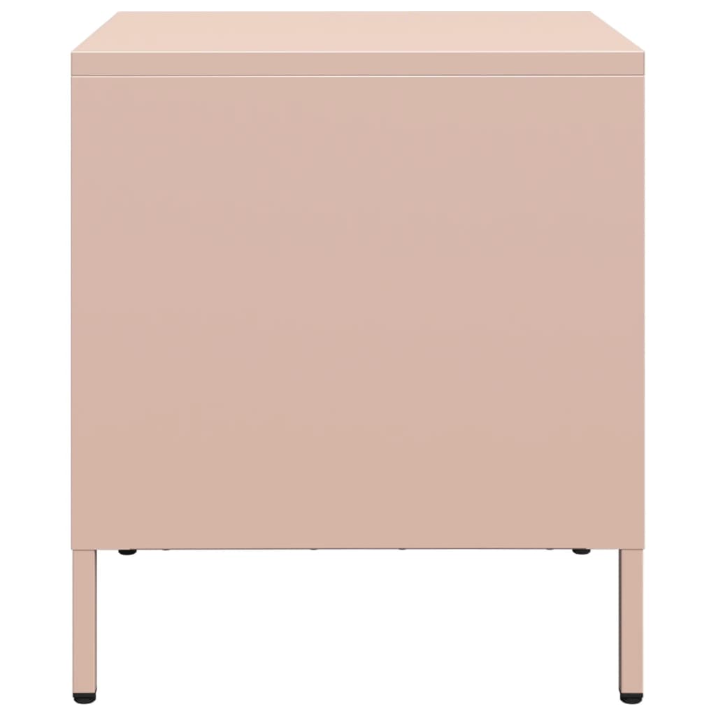 vidaXL Bedside Cabinet Pink 35x39x43.5 cm Steel