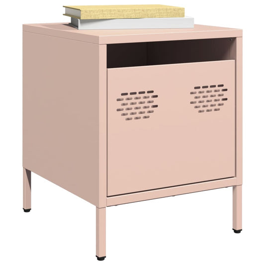 vidaXL Bedside Cabinet Pink 35x39x43.5 cm Steel