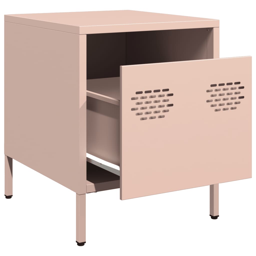 vidaXL Bedside Cabinets 2 pcs Pink 35x39x43.5 cm Steel