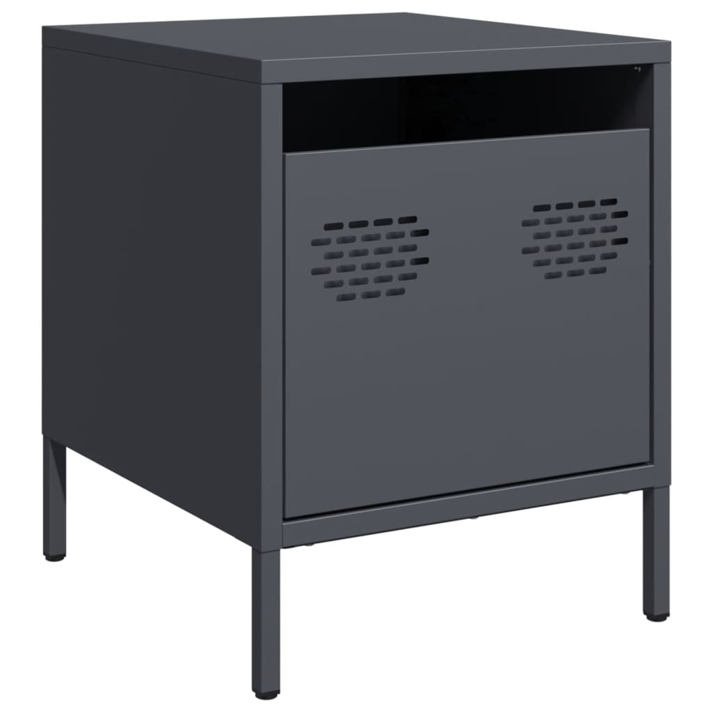 vidaXL Bedside Cabinets 2 pcs Anthracite 35x39x43.5 cm Steel