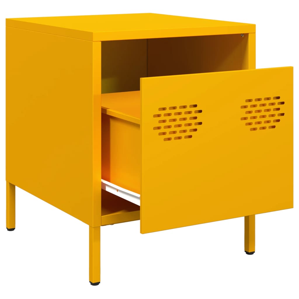 Bedside Cabinets 2 pcs Mustard Yellow 35x39x43,5 cm Steel