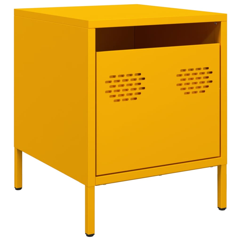 Bedside Cabinets 2 pcs Mustard Yellow 35x39x43,5 cm Steel