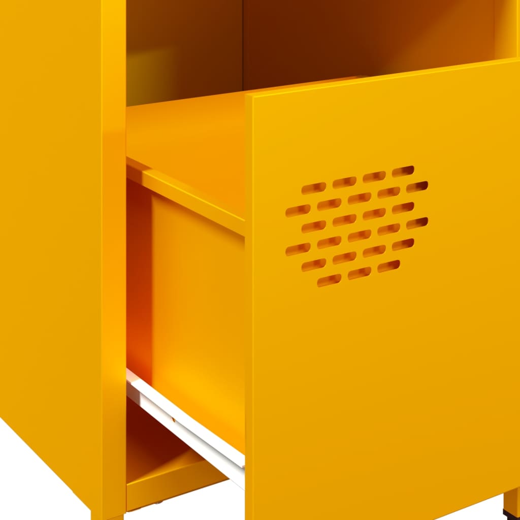 Bedside Cabinets 2 pcs Mustard Yellow 35x39x43,5 cm Steel