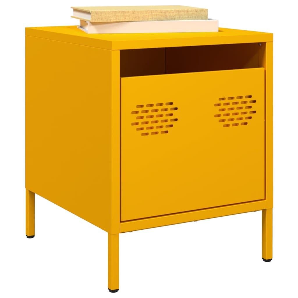 Bedside Cabinets 2 pcs Mustard Yellow 35x39x43,5 cm Steel