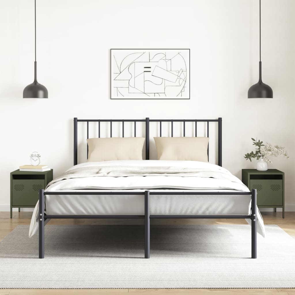 vidaXL Bedside Cabinets 2 pcs Olive Green 35x39x43.5 cm Steel