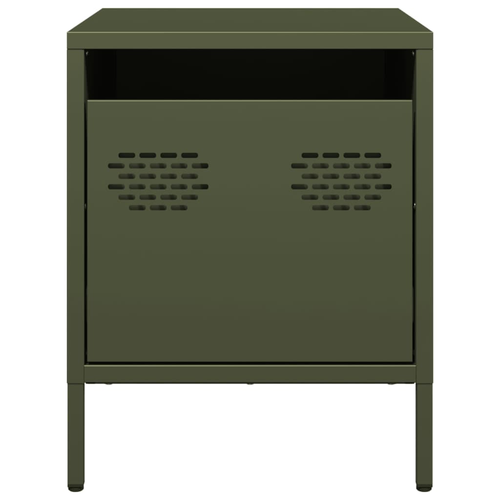 vidaXL Bedside Cabinets 2 pcs Olive Green 35x39x43.5 cm Steel