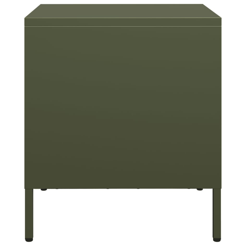 vidaXL Bedside Cabinets 2 pcs Olive Green 35x39x43.5 cm Steel