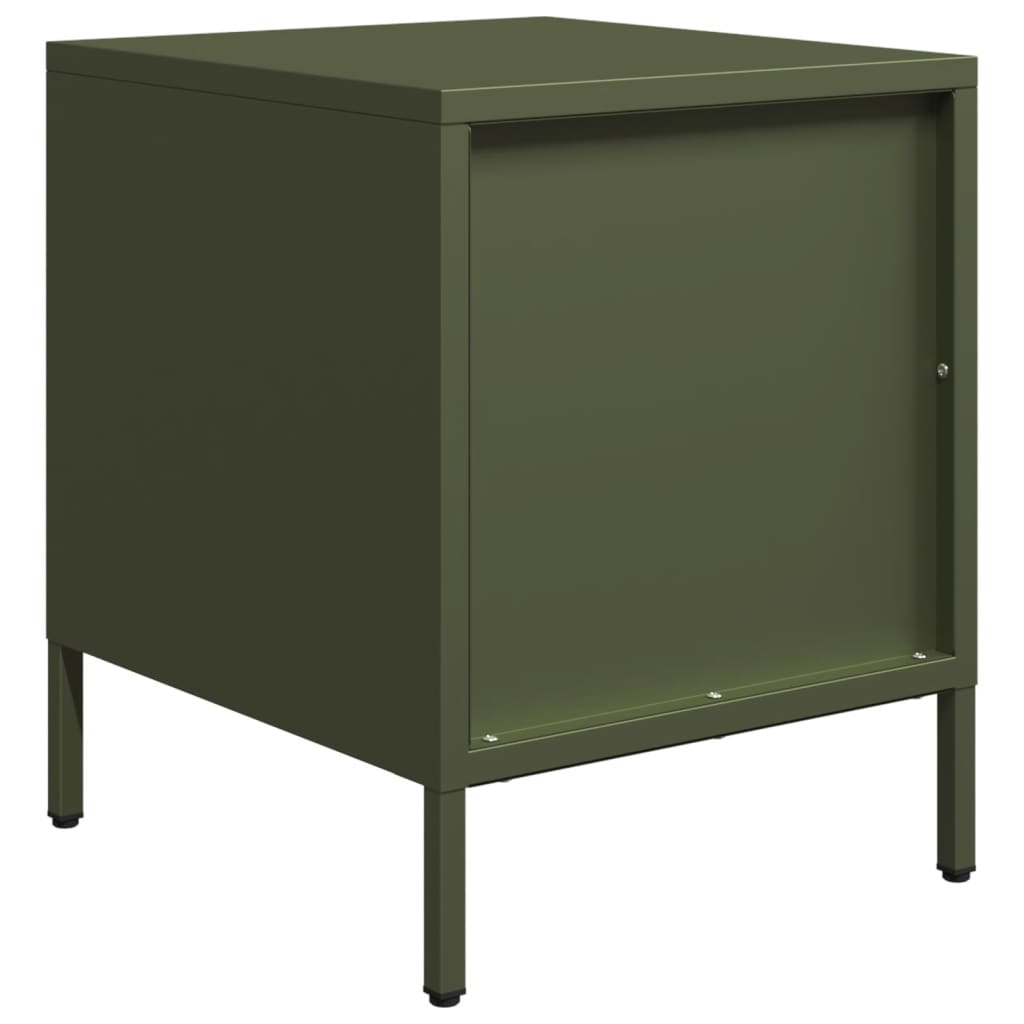 vidaXL Bedside Cabinets 2 pcs Olive Green 35x39x43.5 cm Steel