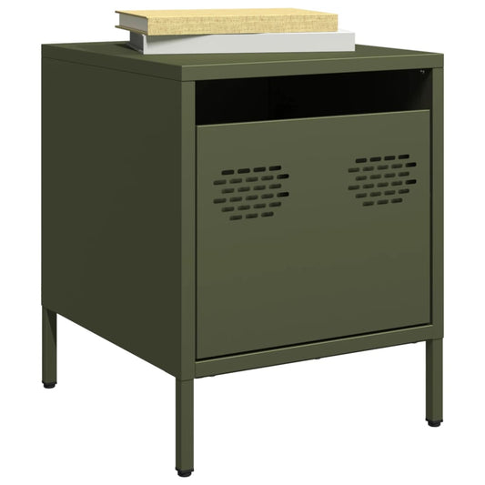 vidaXL Bedside Cabinets 2 pcs Olive Green 35x39x43.5 cm Steel