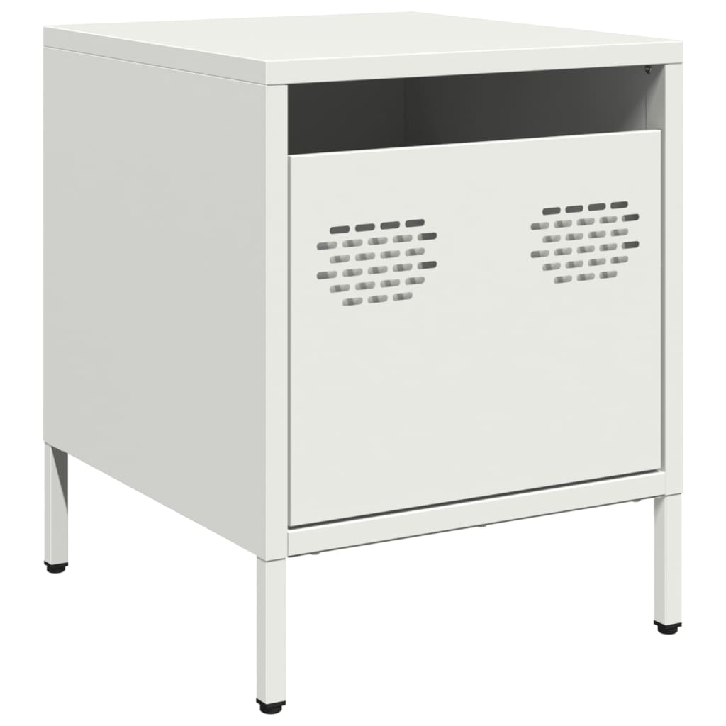 vidaXL Bedside Cabinet White 35x39x43.5 cm Steel