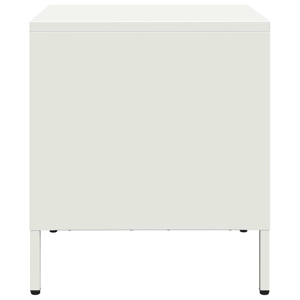 vidaXL Bedside Cabinet White 35x39x43.5 cm Steel