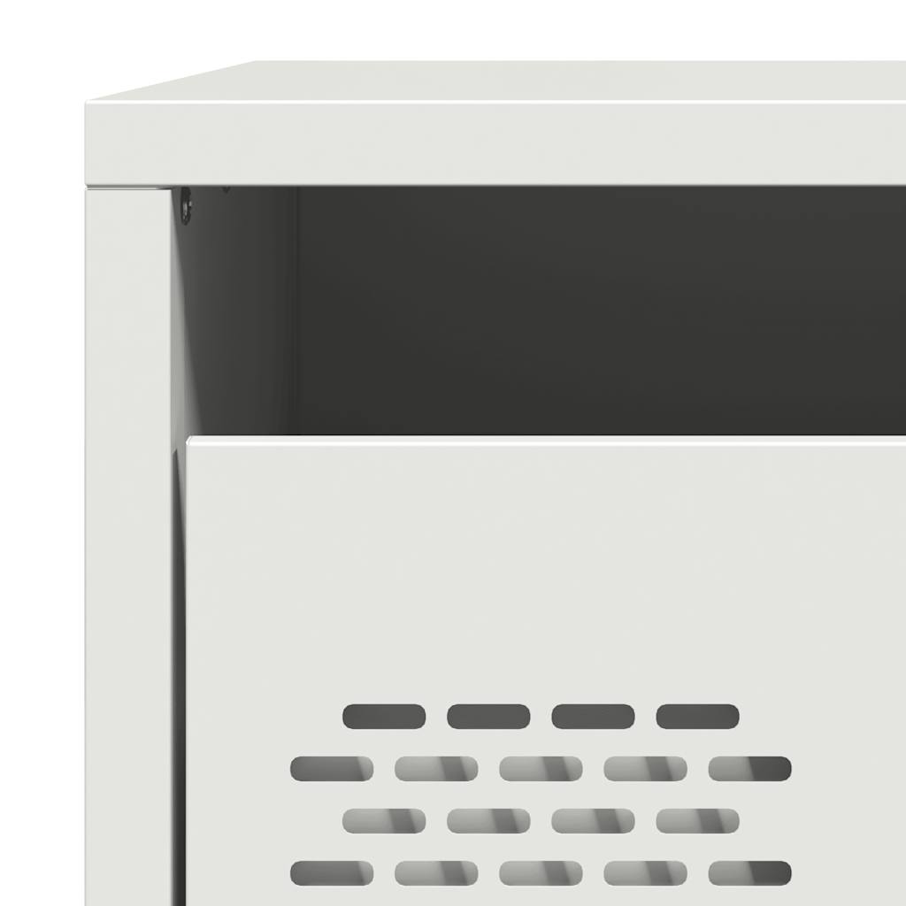 vidaXL Bedside Cabinet White 35x39x43.5 cm Steel