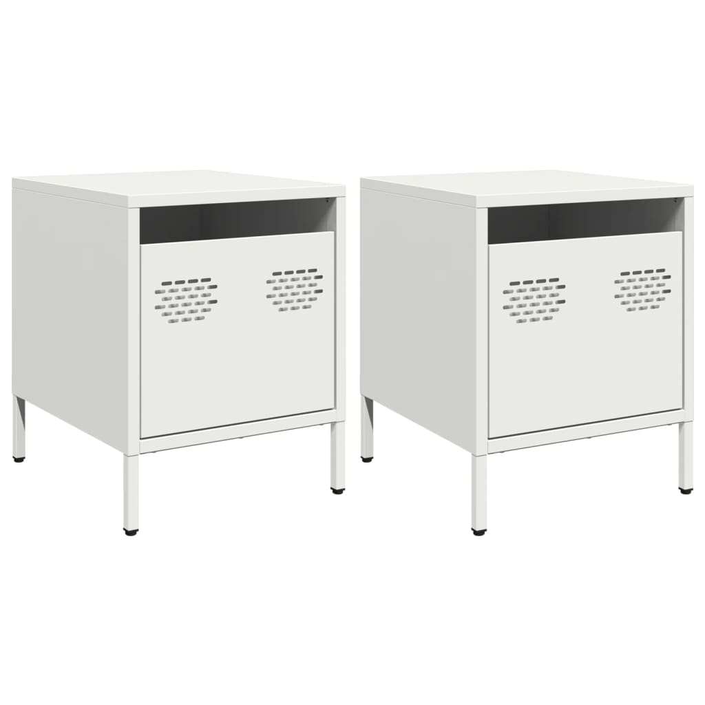 Bedside Cabinets 2 pcs White 35x39x43,5 cm Steel