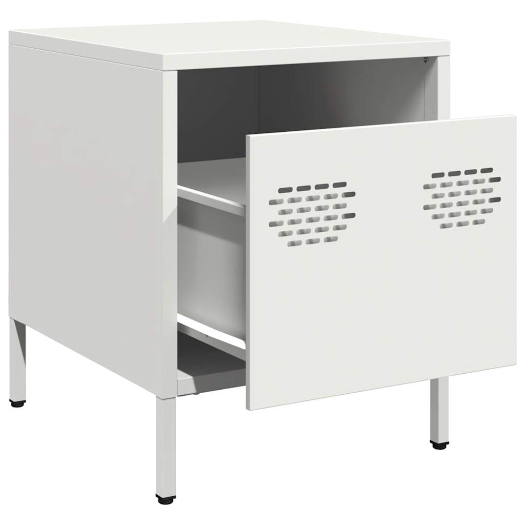 vidaXL Bedside Cabinets 2 pcs White 35x39x43.5 cm Steel