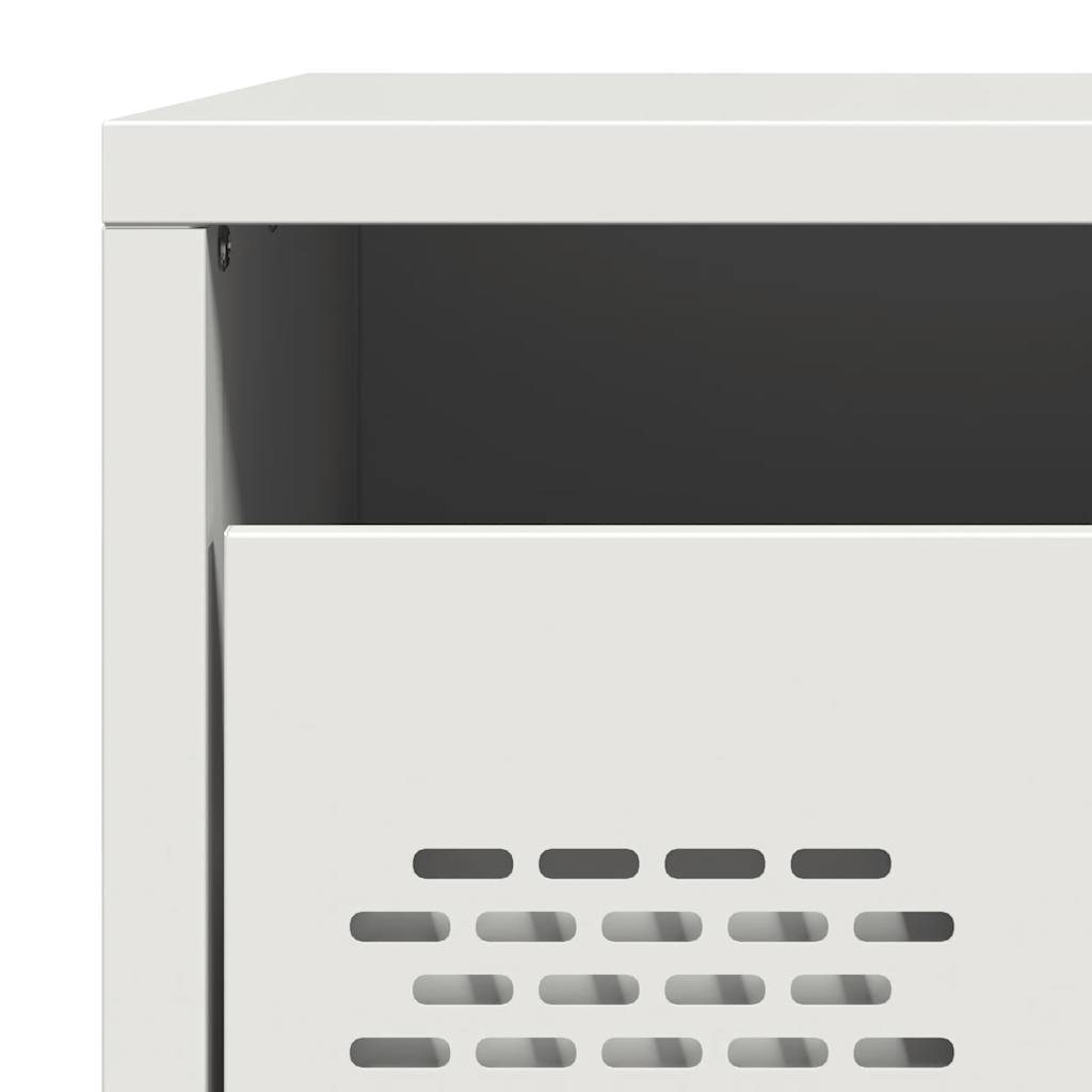 vidaXL Bedside Cabinets 2 pcs White 35x39x43.5 cm Steel