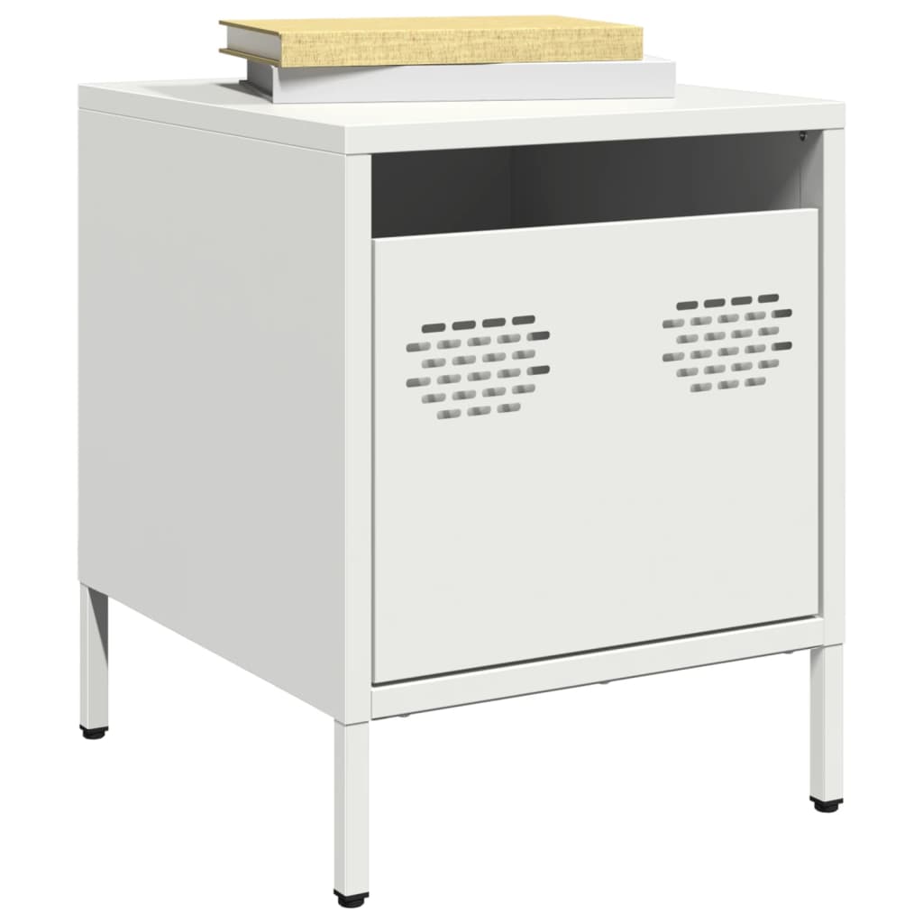 vidaXL Bedside Cabinets 2 pcs White 35x39x43.5 cm Steel