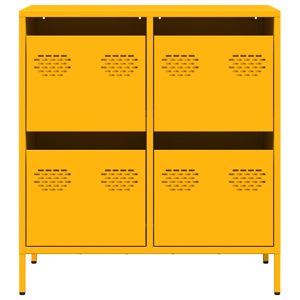 Sideboard Mustard Yellow 68x39x73.5 cm Cold-rolled Steel