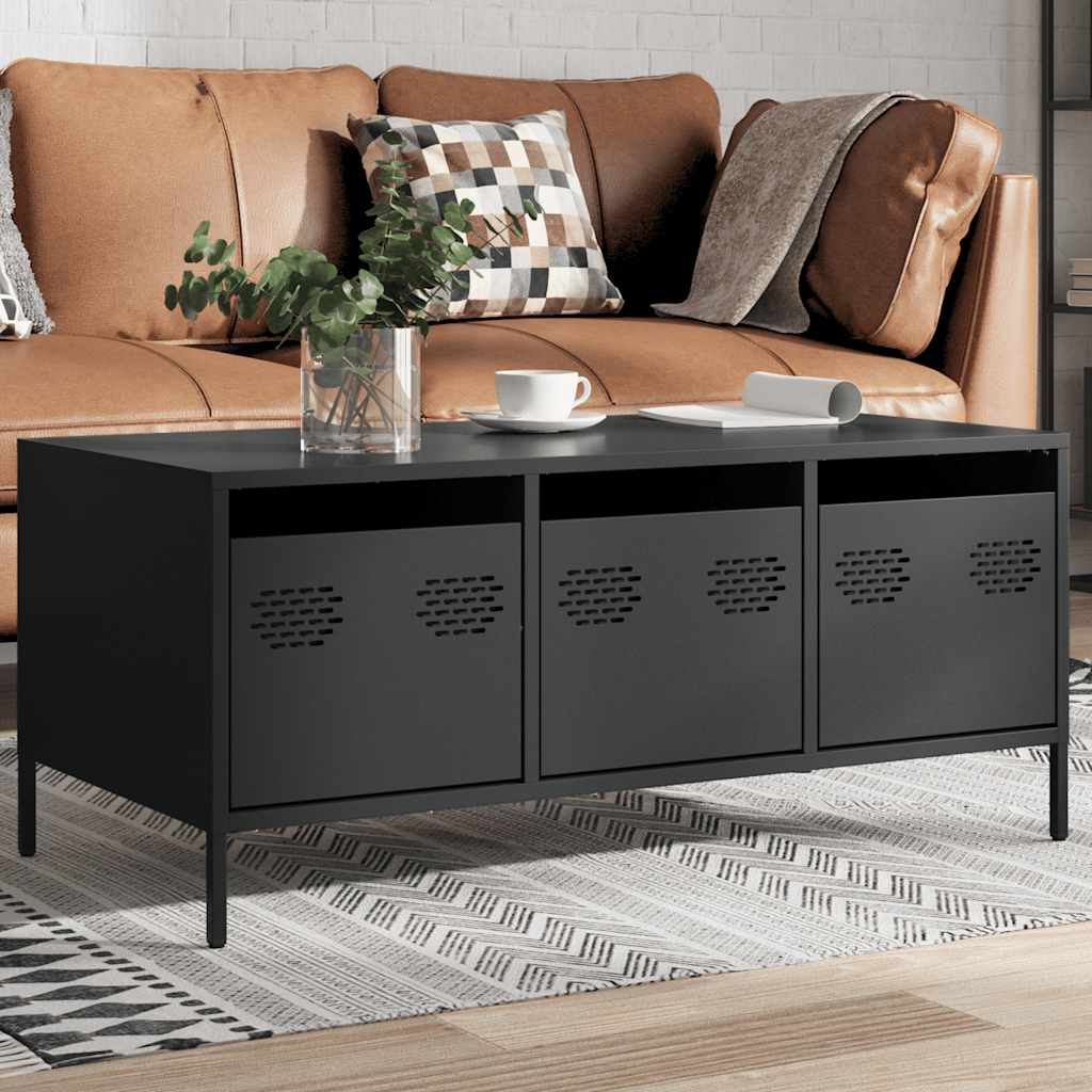Coffee Table Black 101,5x50x43,5 cm Cold-rolled Steel