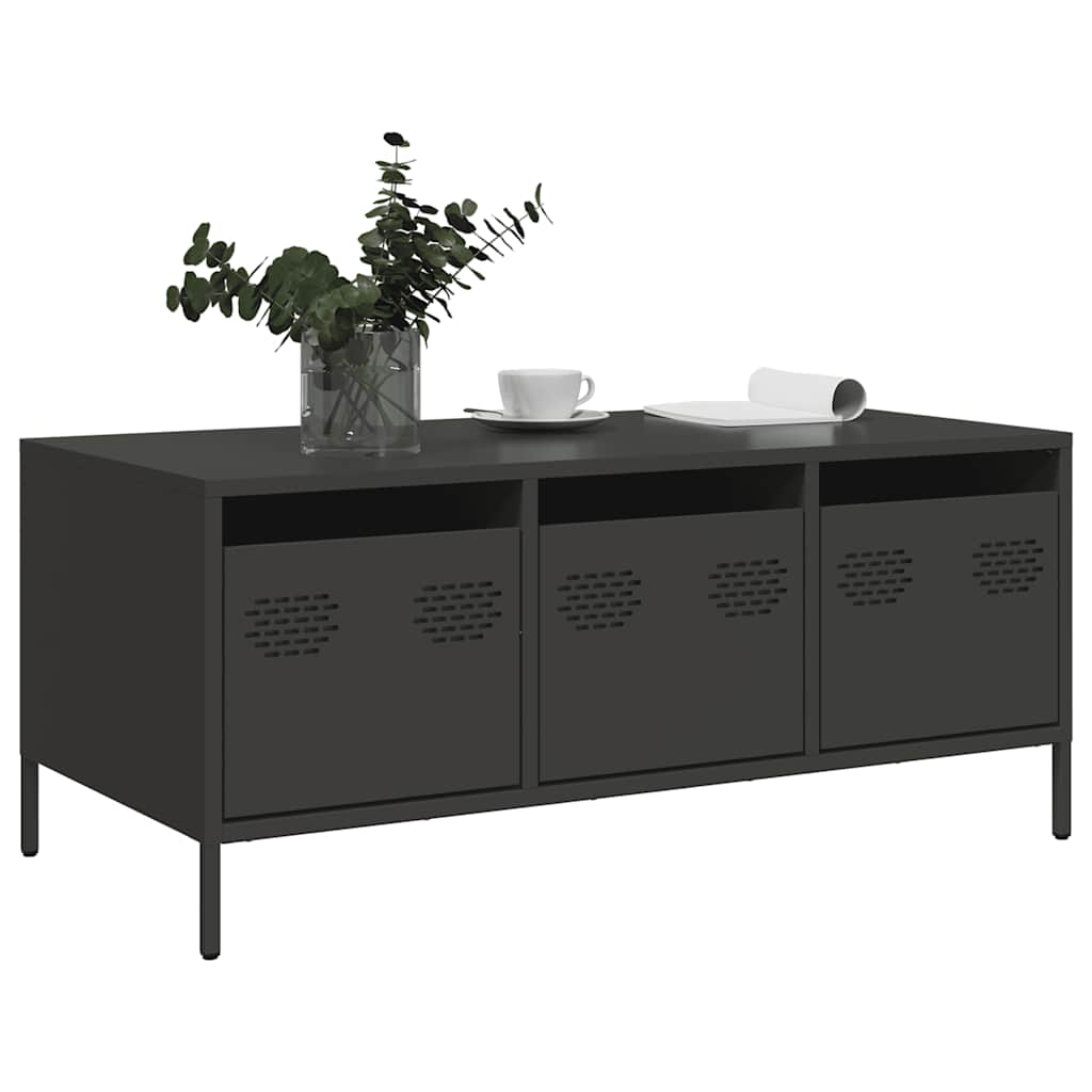 Coffee Table Black 101,5x50x43,5 cm Cold-rolled Steel