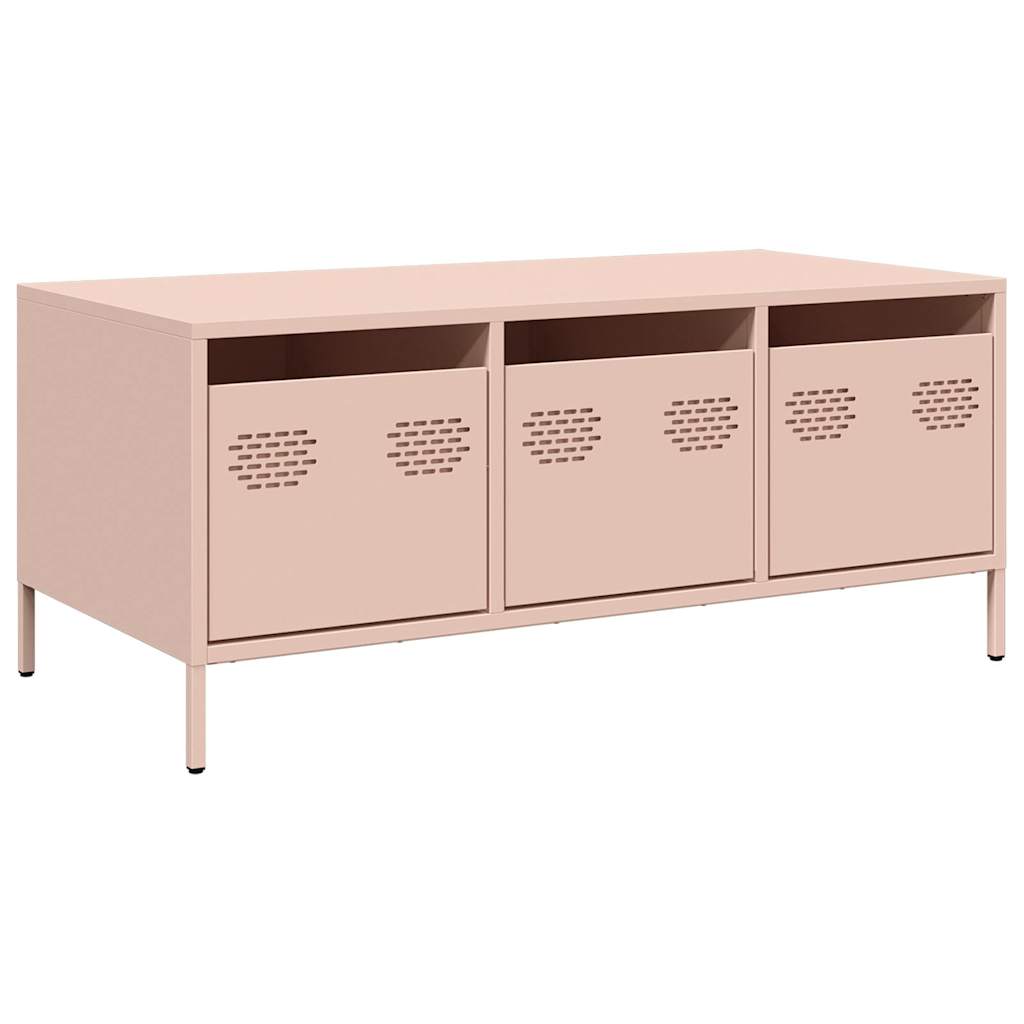 Coffee Table Pink 101,5x50x43,5 cm Cold-rolled Steel