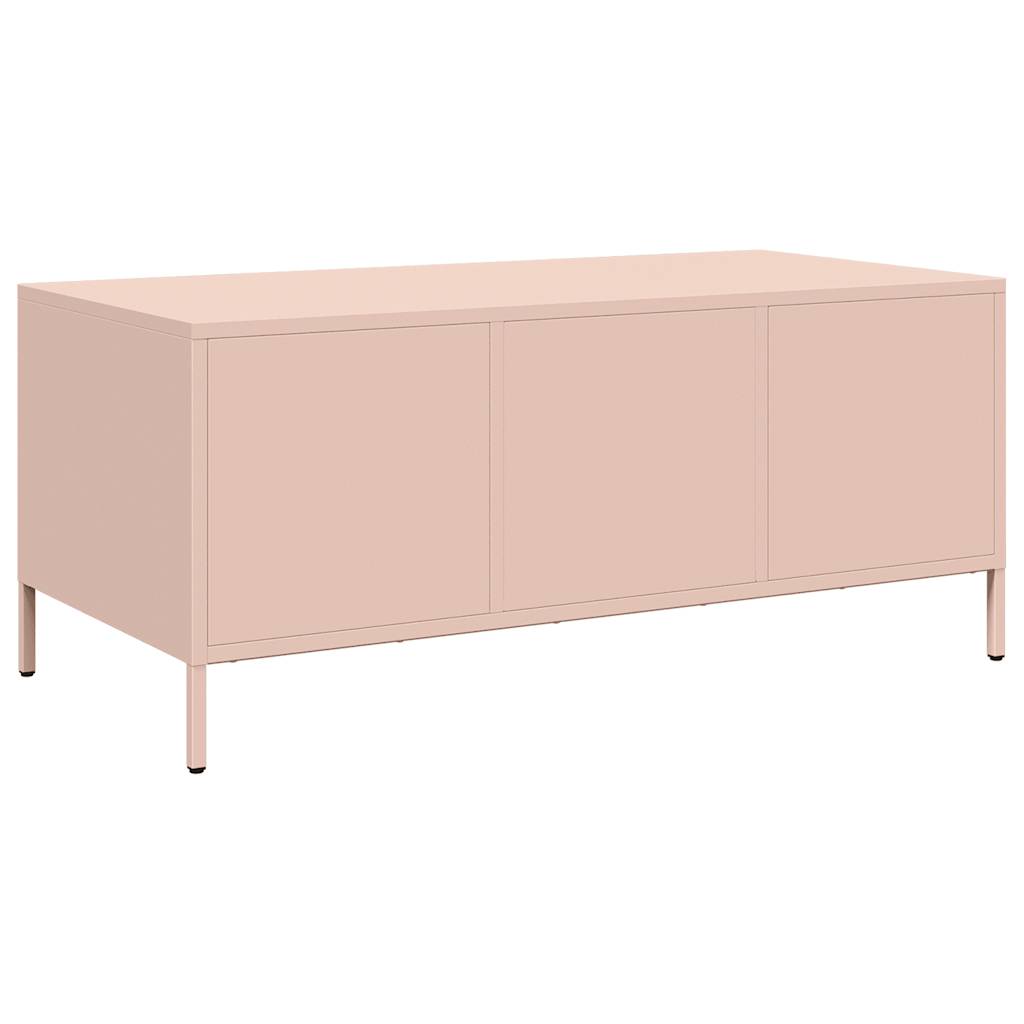 Coffee Table Pink 101,5x50x43,5 cm Cold-rolled Steel