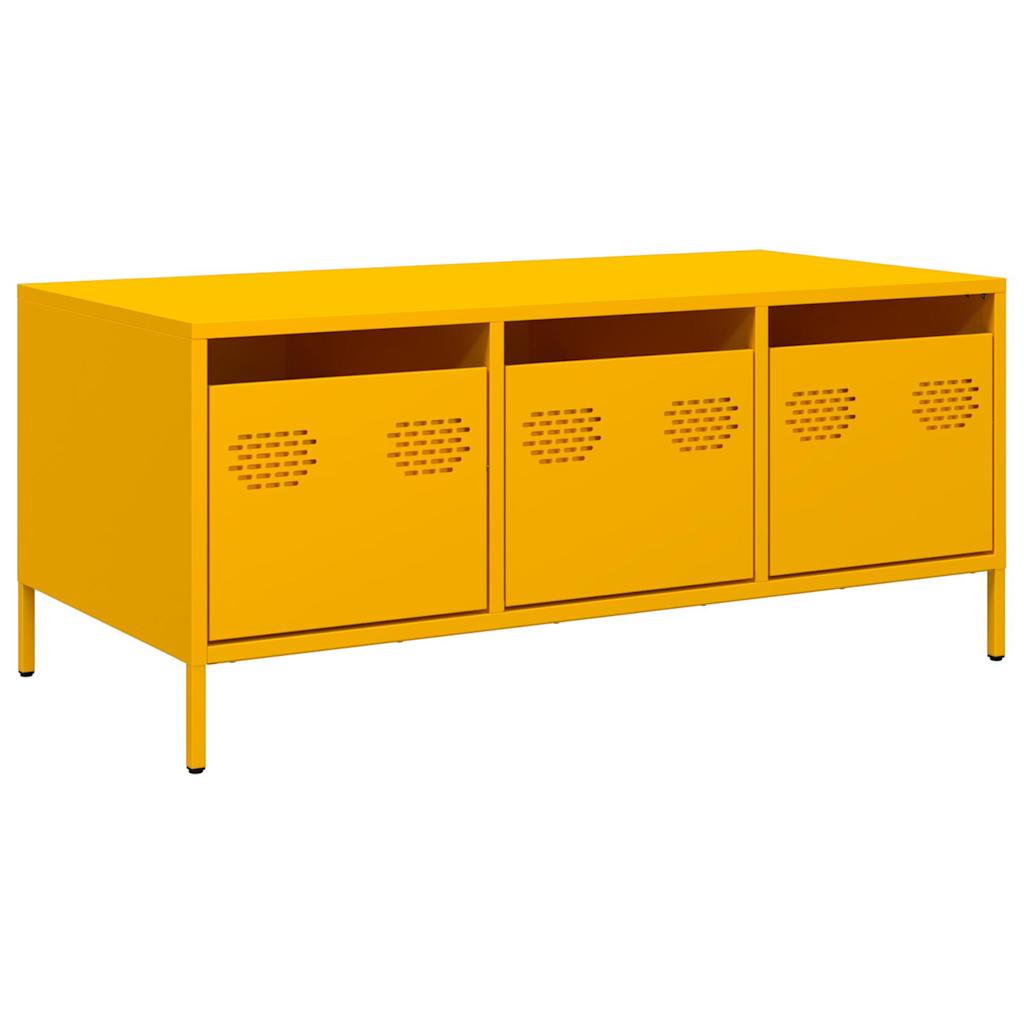 Coffee Table Mustard Yellow 101,5x50x43,5 cm Cold-rolled Steel