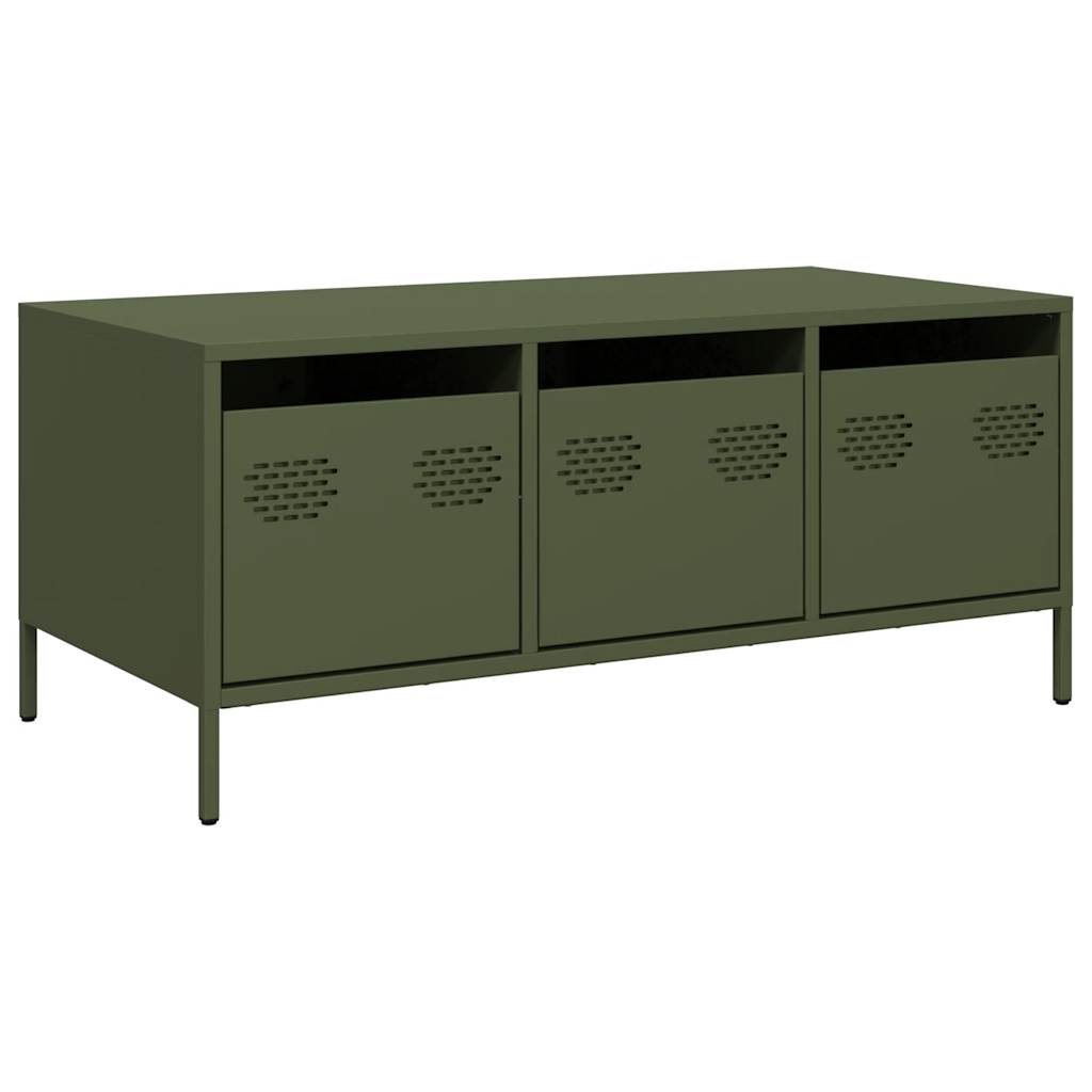 Coffee Table Olive Green 101,5x50x43,5 cm Cold-rolled Steel