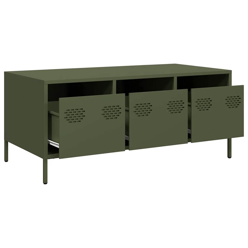 Coffee Table Olive Green 101,5x50x43,5 cm Cold-rolled Steel