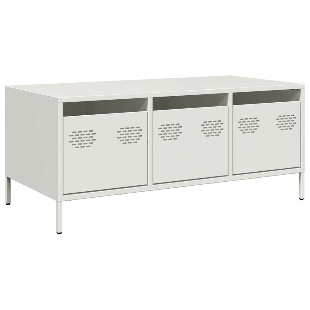 Coffee Table White 101,5x50x43,5 cm Cold-rolled Steel