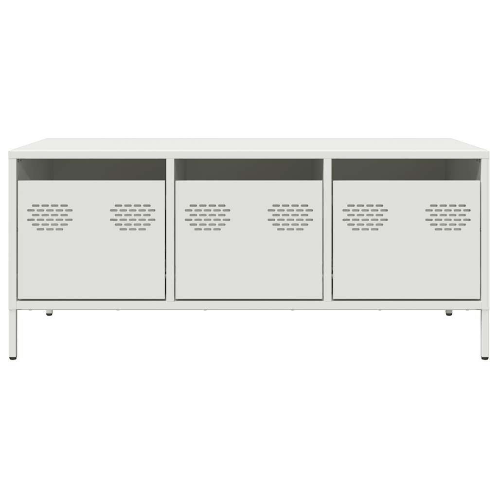 Coffee Table White 101,5x50x43,5 cm Cold-rolled Steel