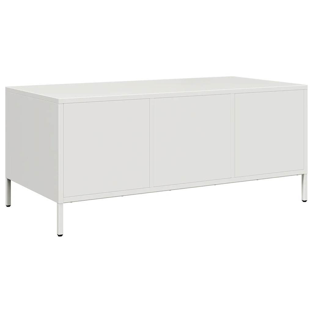 Coffee Table White 101,5x50x43,5 cm Cold-rolled Steel