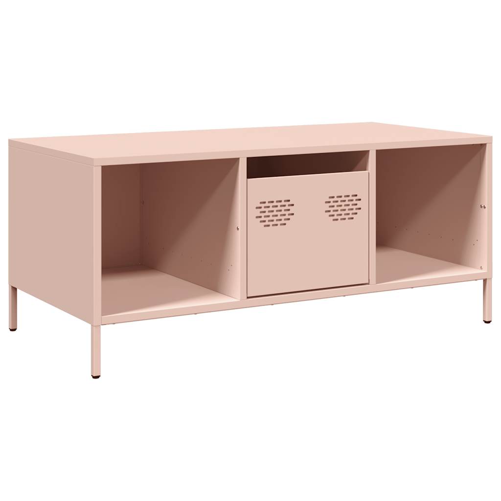 Coffee Table Pink 101,5x50x43,5 cm Cold-rolled Steel