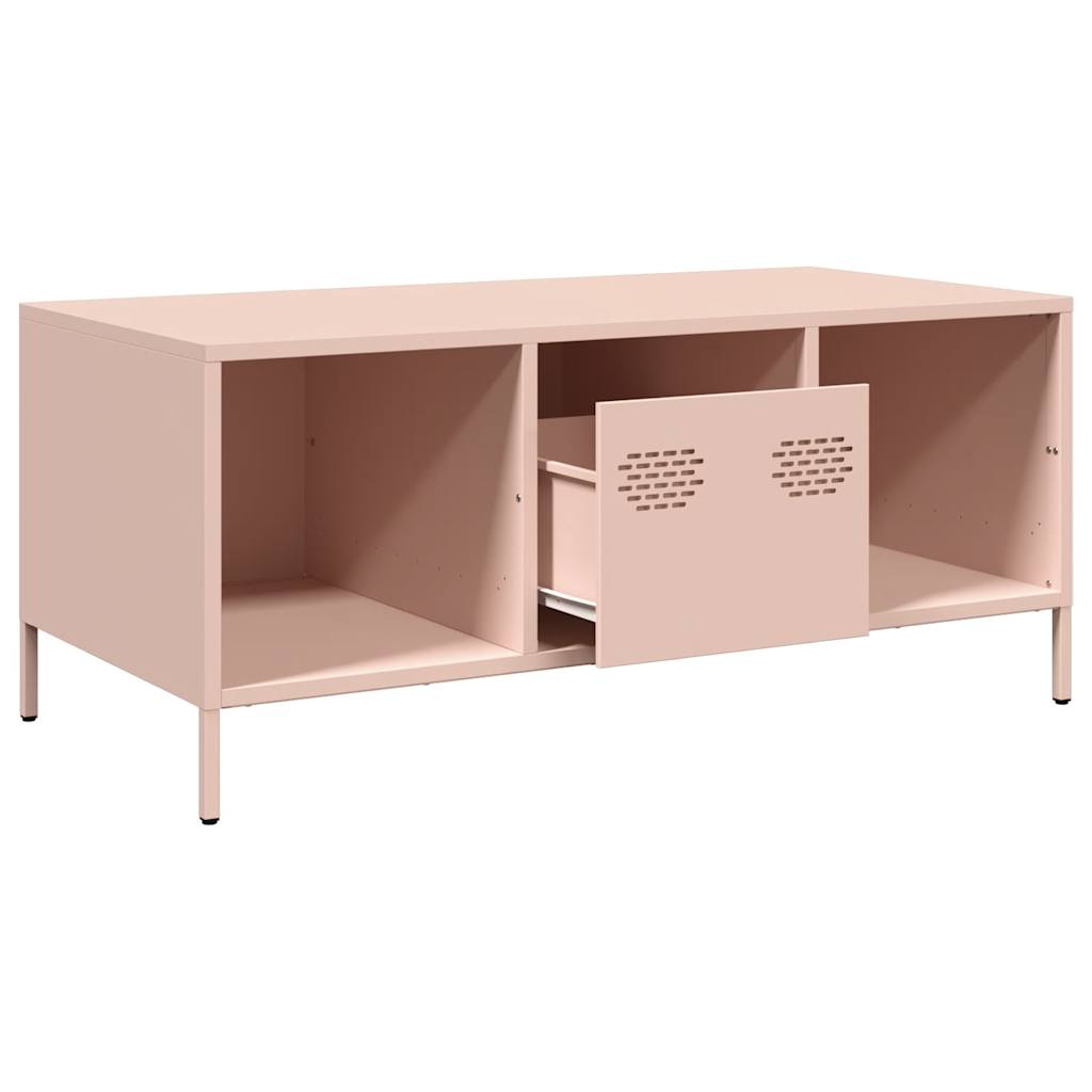 Coffee Table Pink 101,5x50x43,5 cm Cold-rolled Steel