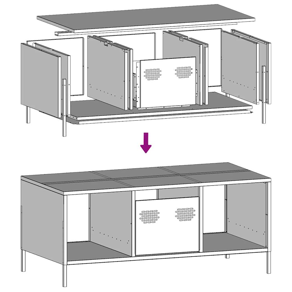 Coffee Table Anthracite 101,5x50x43,5 cm Cold-rolled Steel