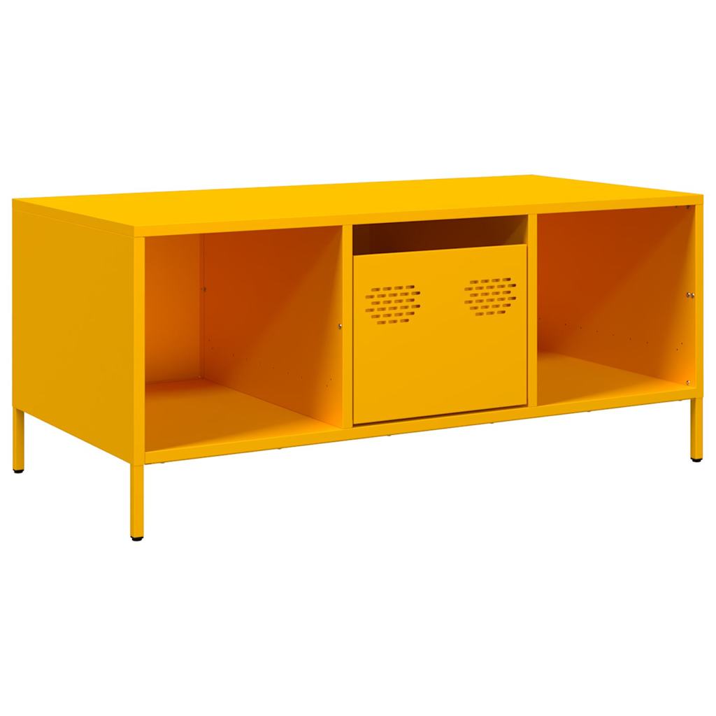 Coffee Table Mustard Yellow 101,5x50x43,5 cm Cold-rolled Steel