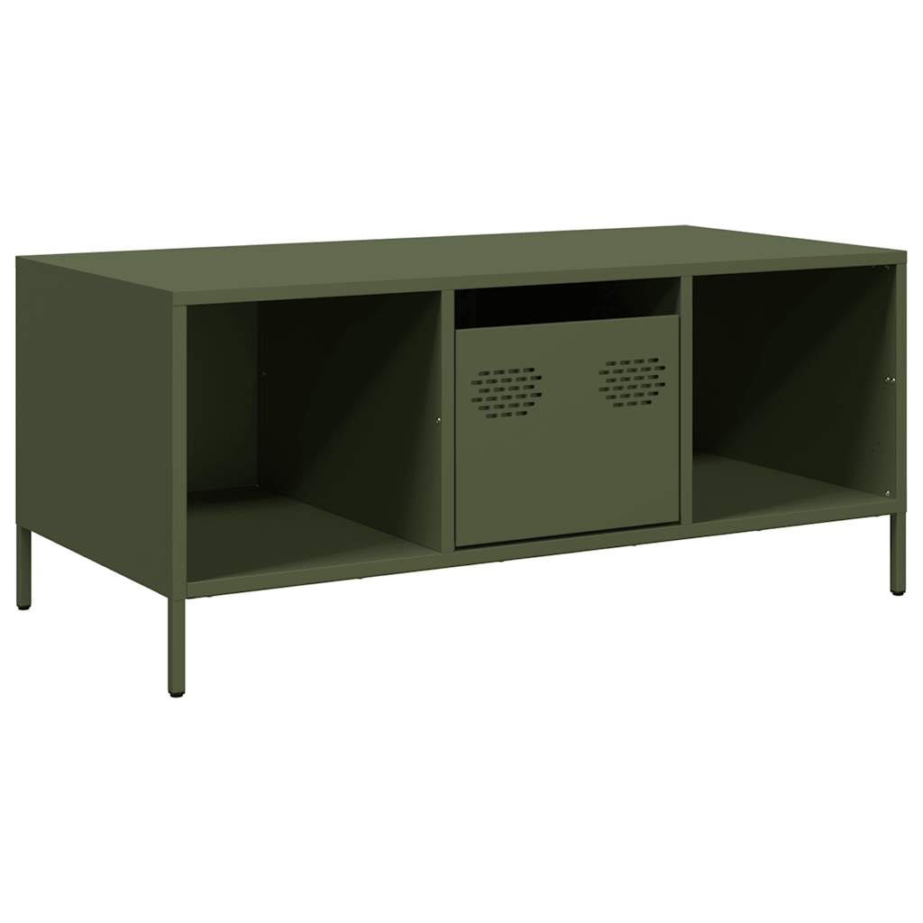 Coffee Table Olive Green 101,5x50x43,5 cm Cold-rolled Steel