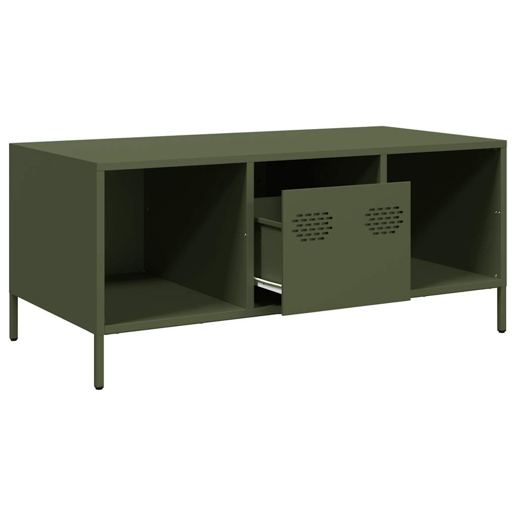Coffee Table Olive Green 101,5x50x43,5 cm Cold-rolled Steel