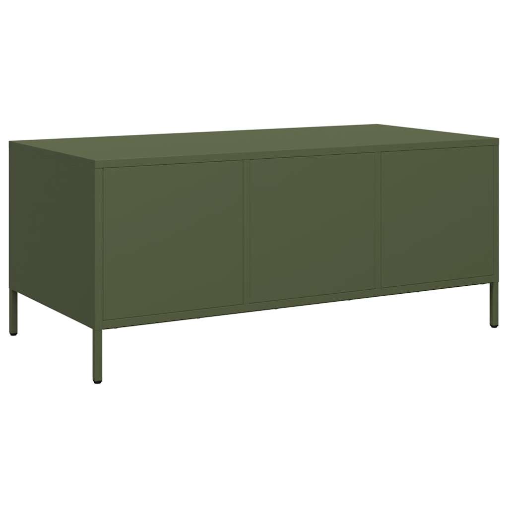 Coffee Table Olive Green 101,5x50x43,5 cm Cold-rolled Steel