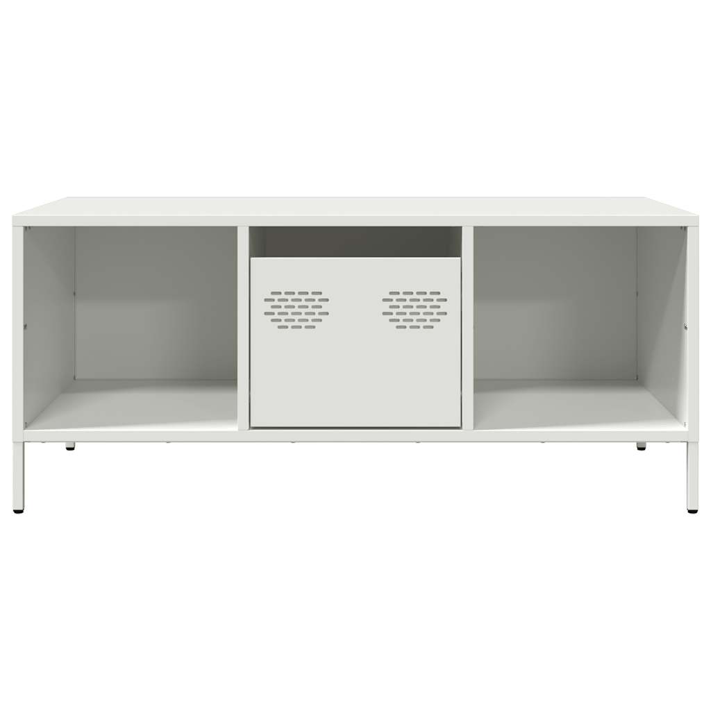Coffee Table White 101,5x50x43,5 cm Cold-rolled Steel