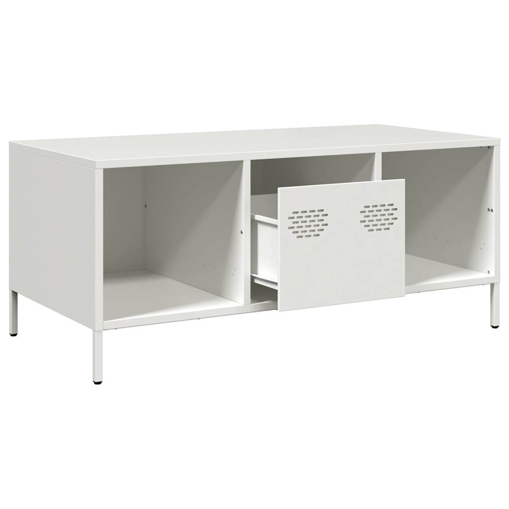 Coffee Table White 101,5x50x43,5 cm Cold-rolled Steel