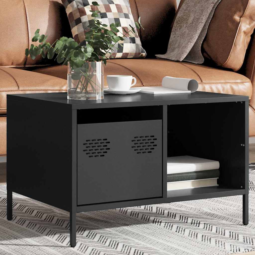 Coffee Table Black 68,5x50x43,5 cm Cold-rolled Steel