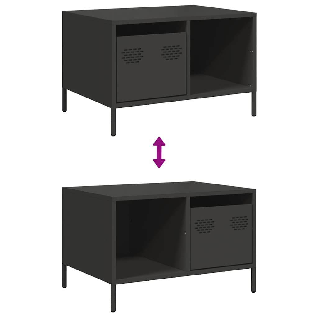 Coffee Table Black 68,5x50x43,5 cm Cold-rolled Steel
