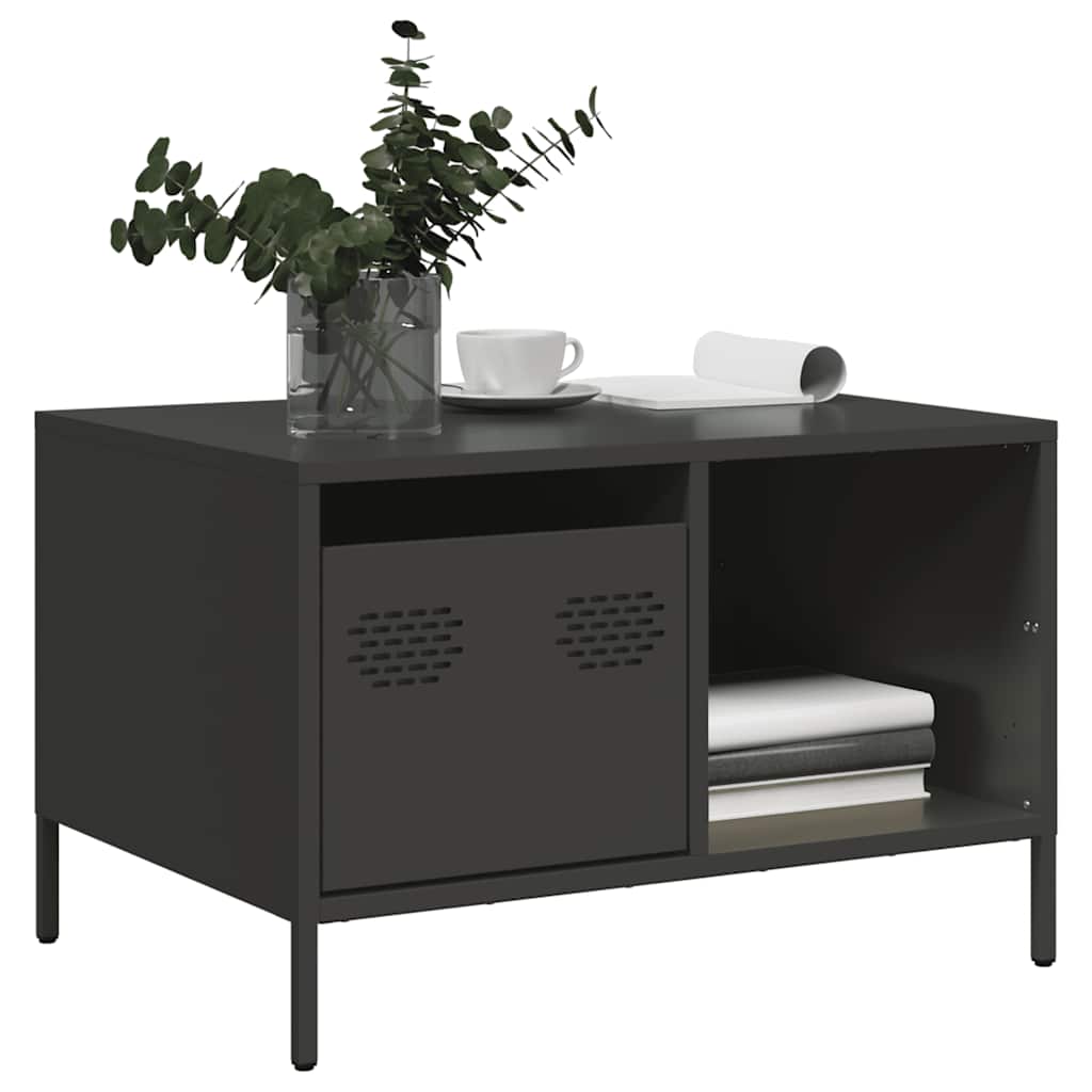 Coffee Table Black 68,5x50x43,5 cm Cold-rolled Steel