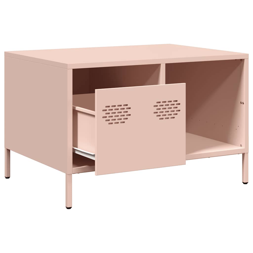 Coffee Table Pink 68,5x50x43,5 cm Cold-rolled Steel