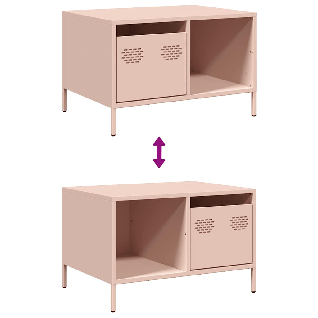 Coffee Table Pink 68,5x50x43,5 cm Cold-rolled Steel