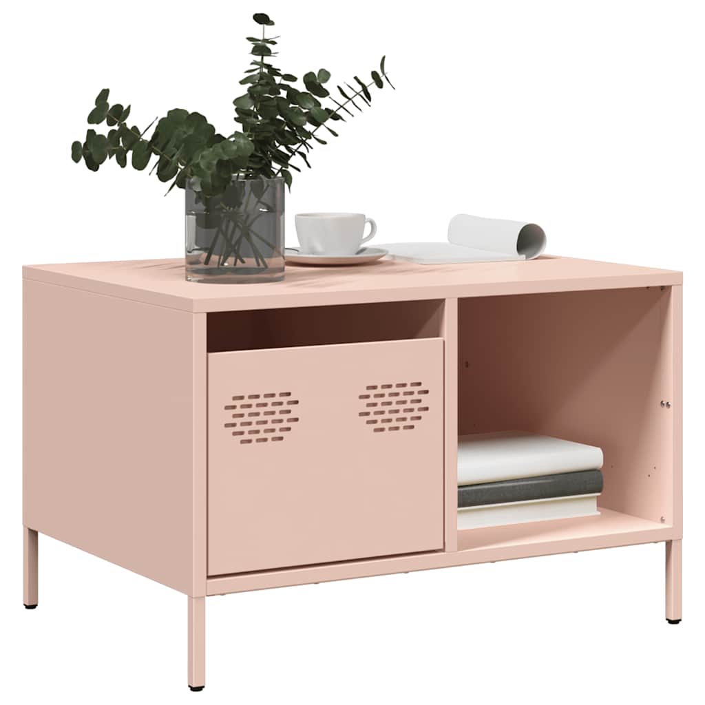 Coffee Table Pink 68,5x50x43,5 cm Cold-rolled Steel