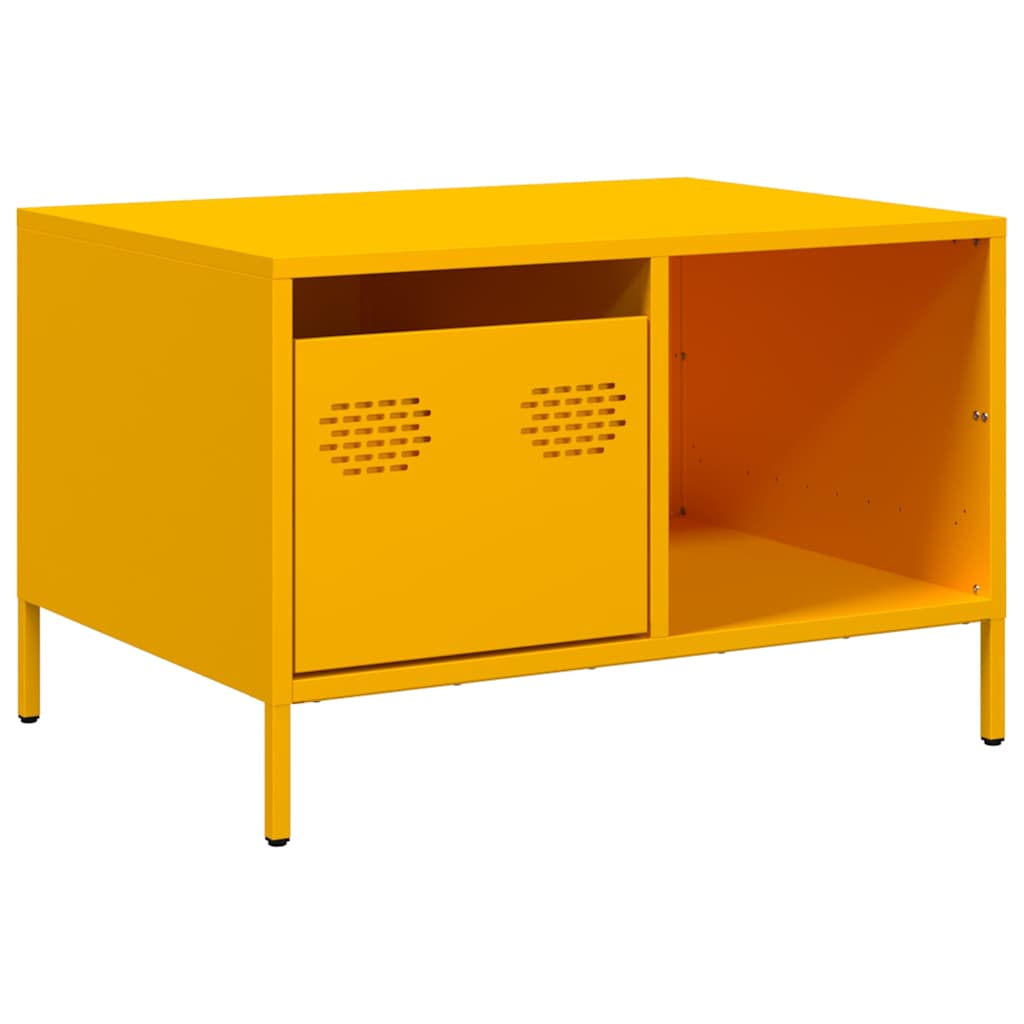 Coffee Table Mustard Yellow 68,5x50x43,5 cm Cold-rolled Steel