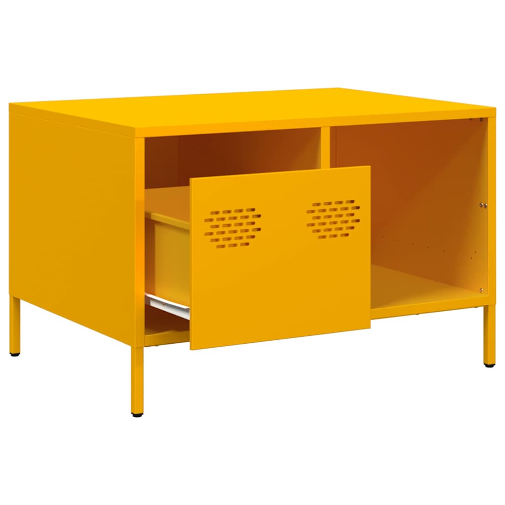 Coffee Table Mustard Yellow 68,5x50x43,5 cm Cold-rolled Steel